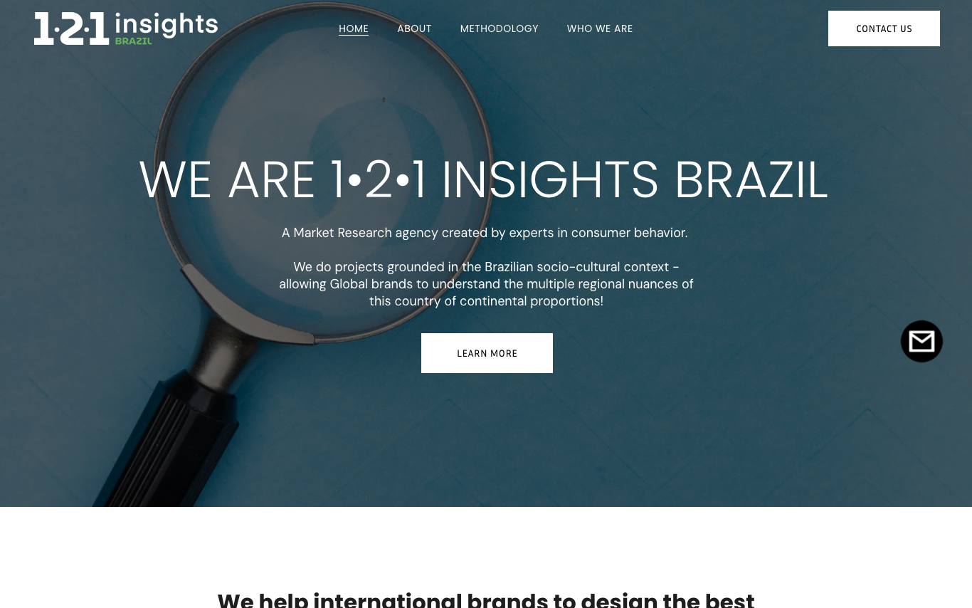1-2-1 Insights Brazil homepage