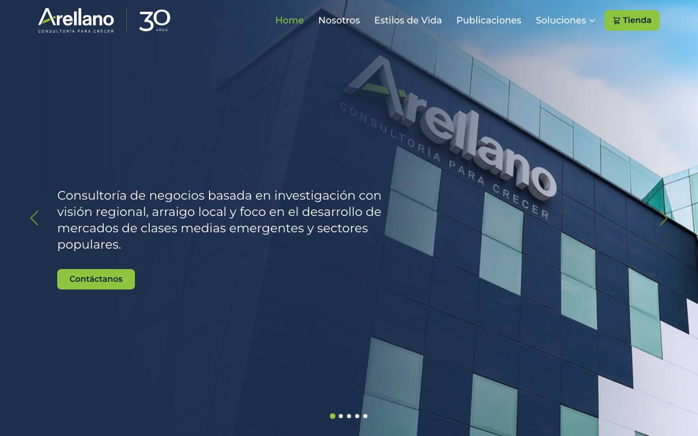 Arellano Marketing homepage