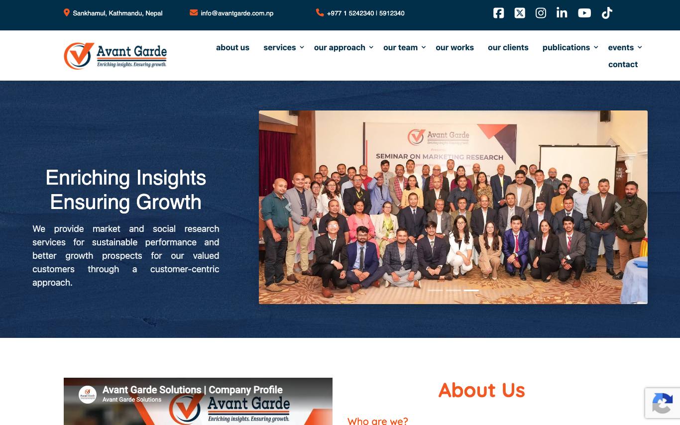 Avant Garde Solutions homepage