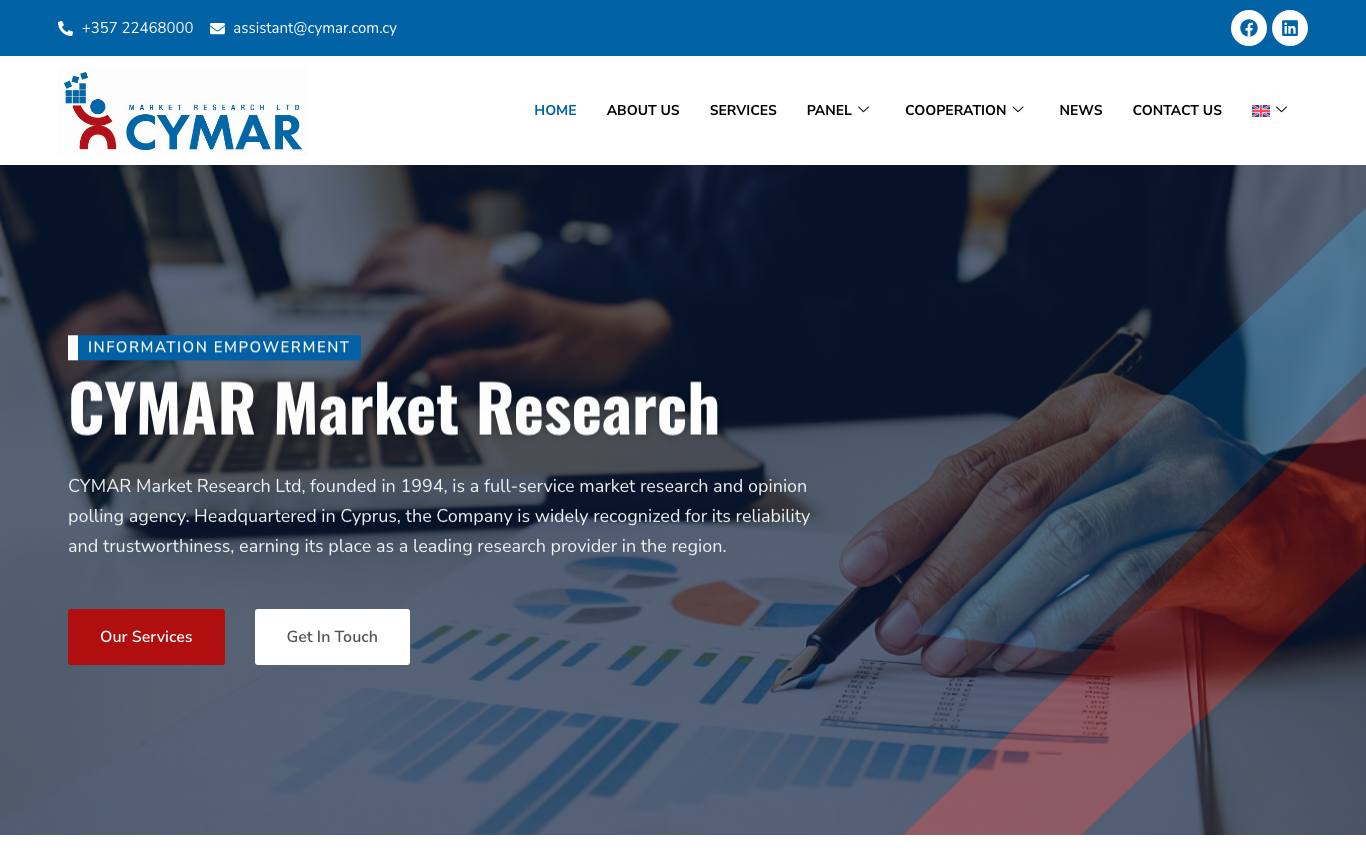 Cymar Market Research Ltd. homepage