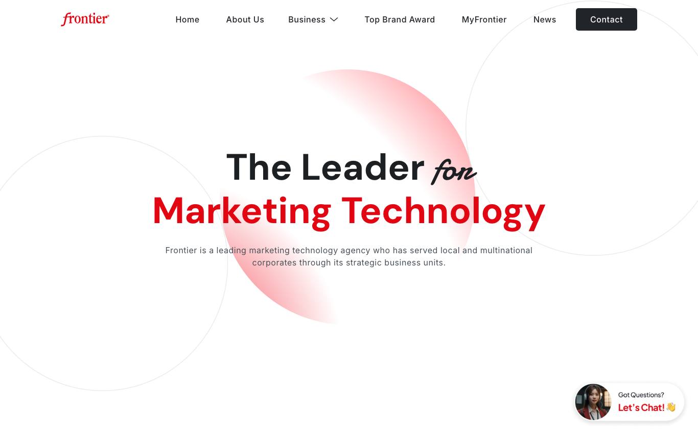Frontier Research homepage