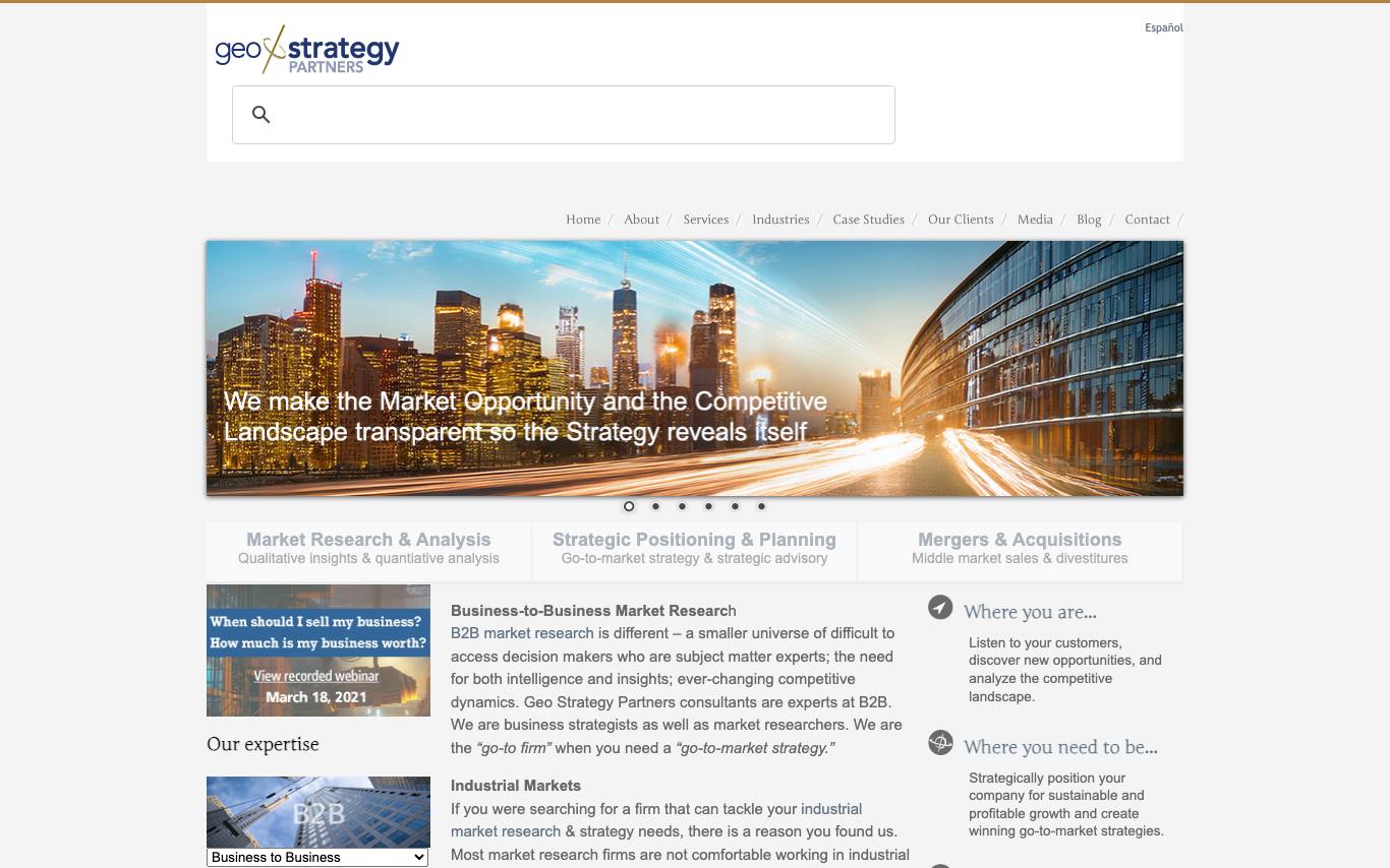 Geo Strategy Partners homepage