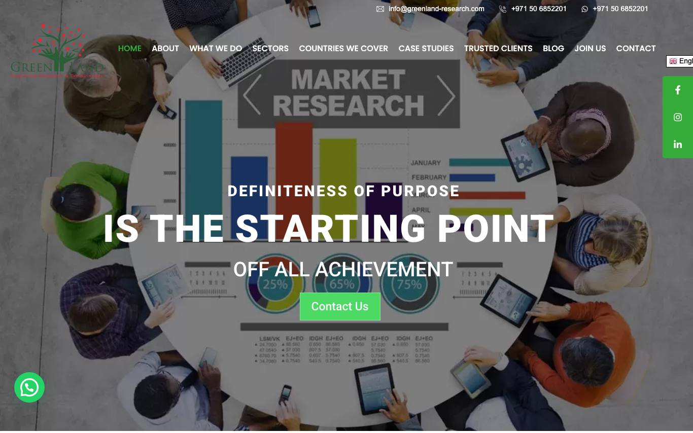 Greenland Market Research homepage