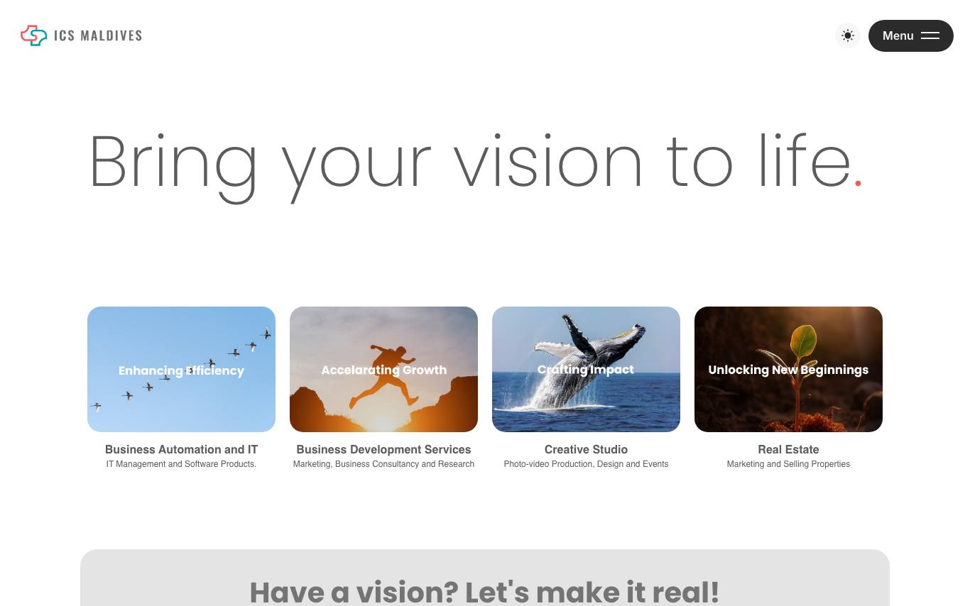 ICS Maldives homepage