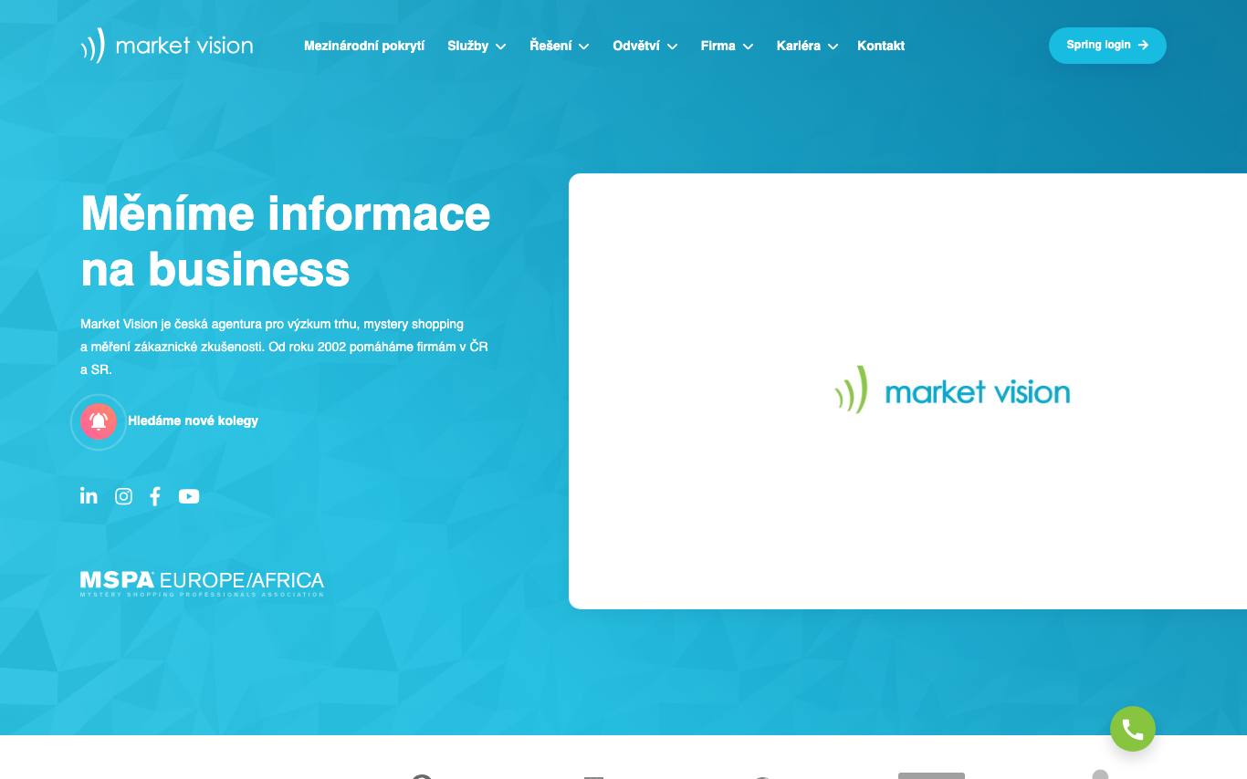 Market Vision homepage