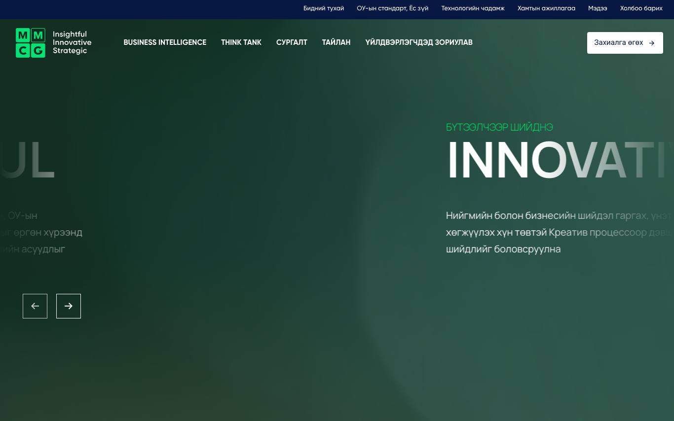 MMCG (Mongolian Marketing Consulting Group) homepage