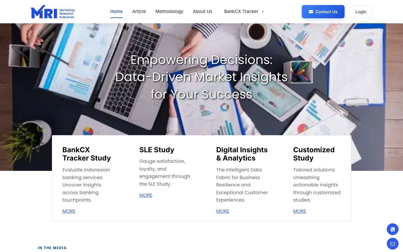 Marketing Research Indonesia (MRI) homepage