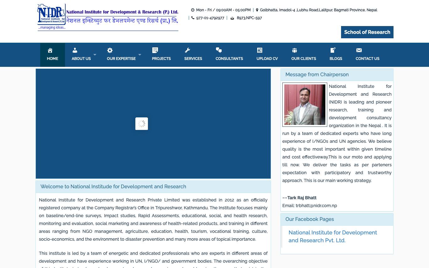 NIDR (National Institute for Development and Research) homepage