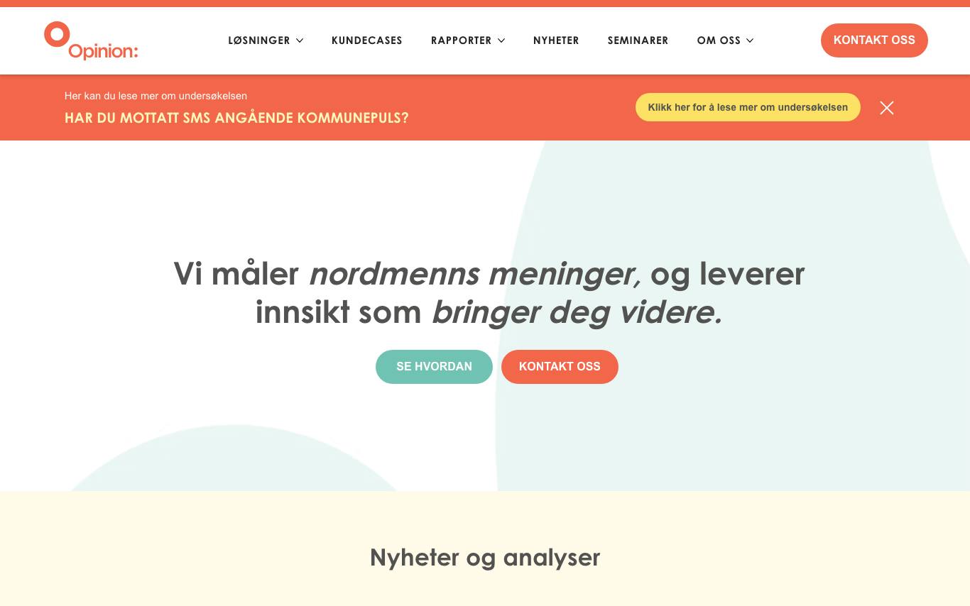 Opinion AS homepage