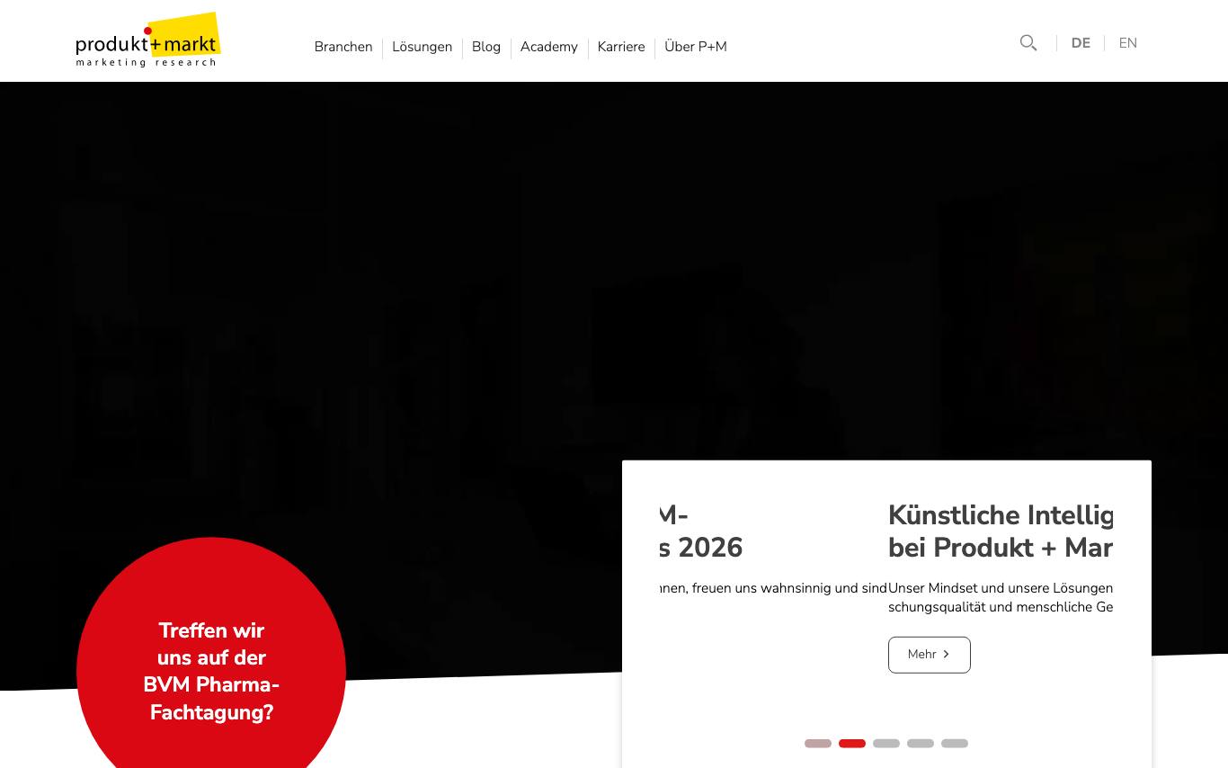 Produkt + Markt homepage