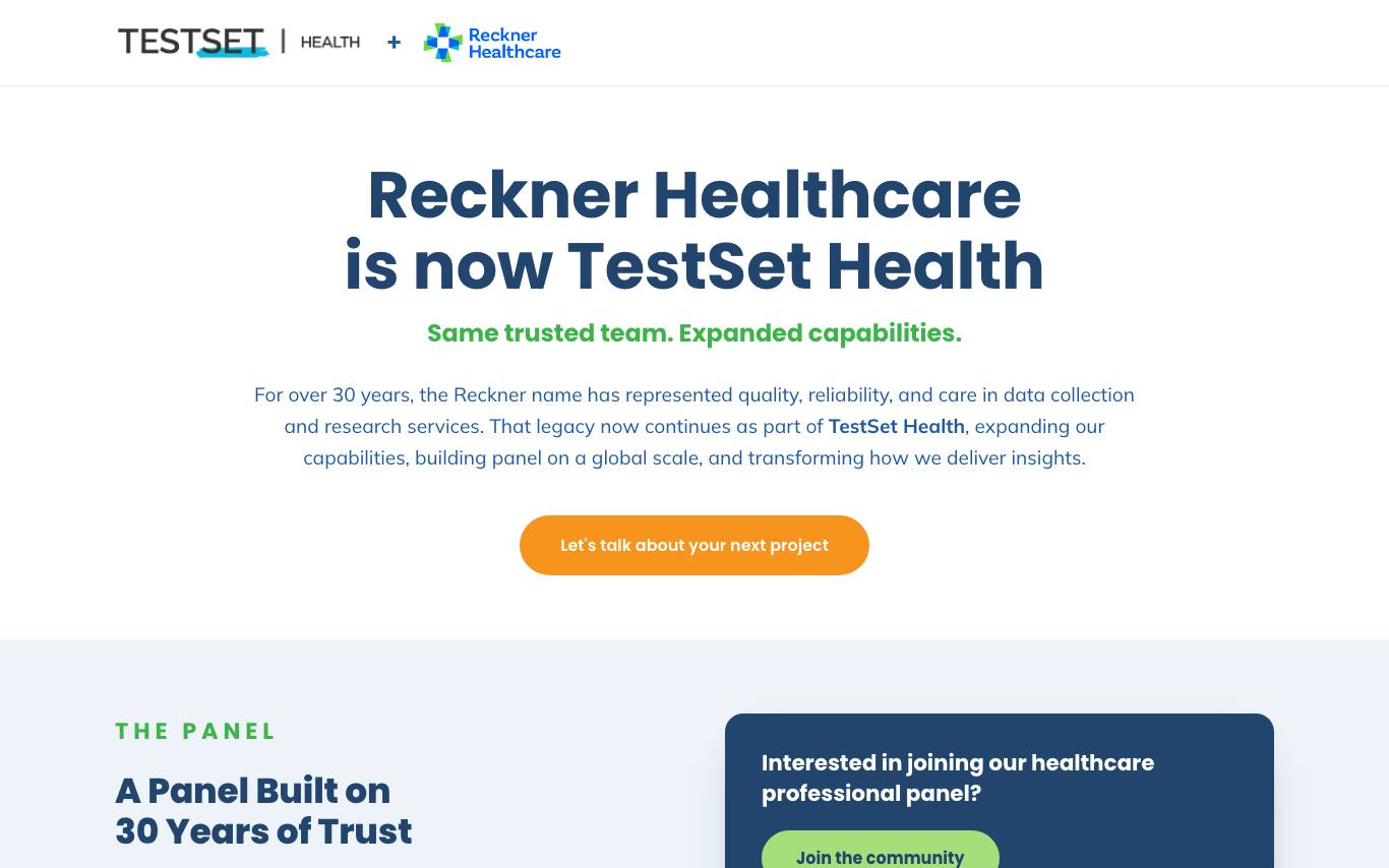 Reckner Healthcare homepage