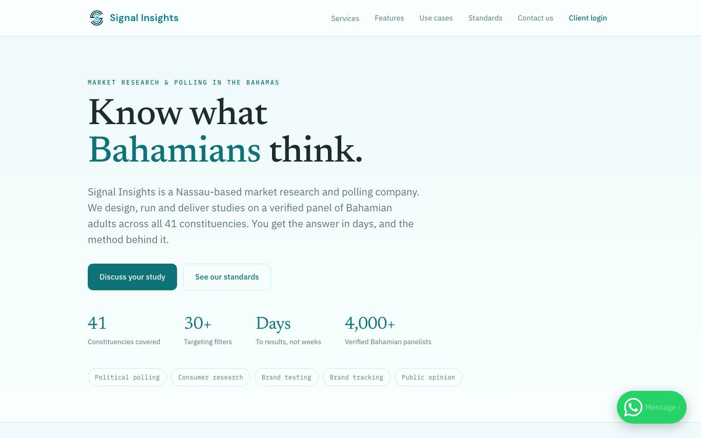 Signal Insights homepage