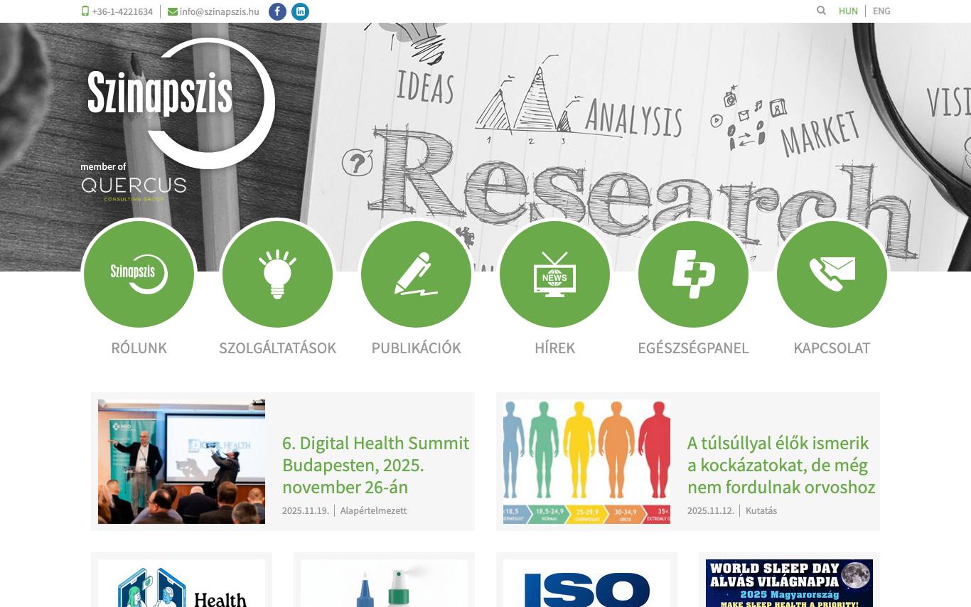 Szinapszis Market Research and Consulting homepage