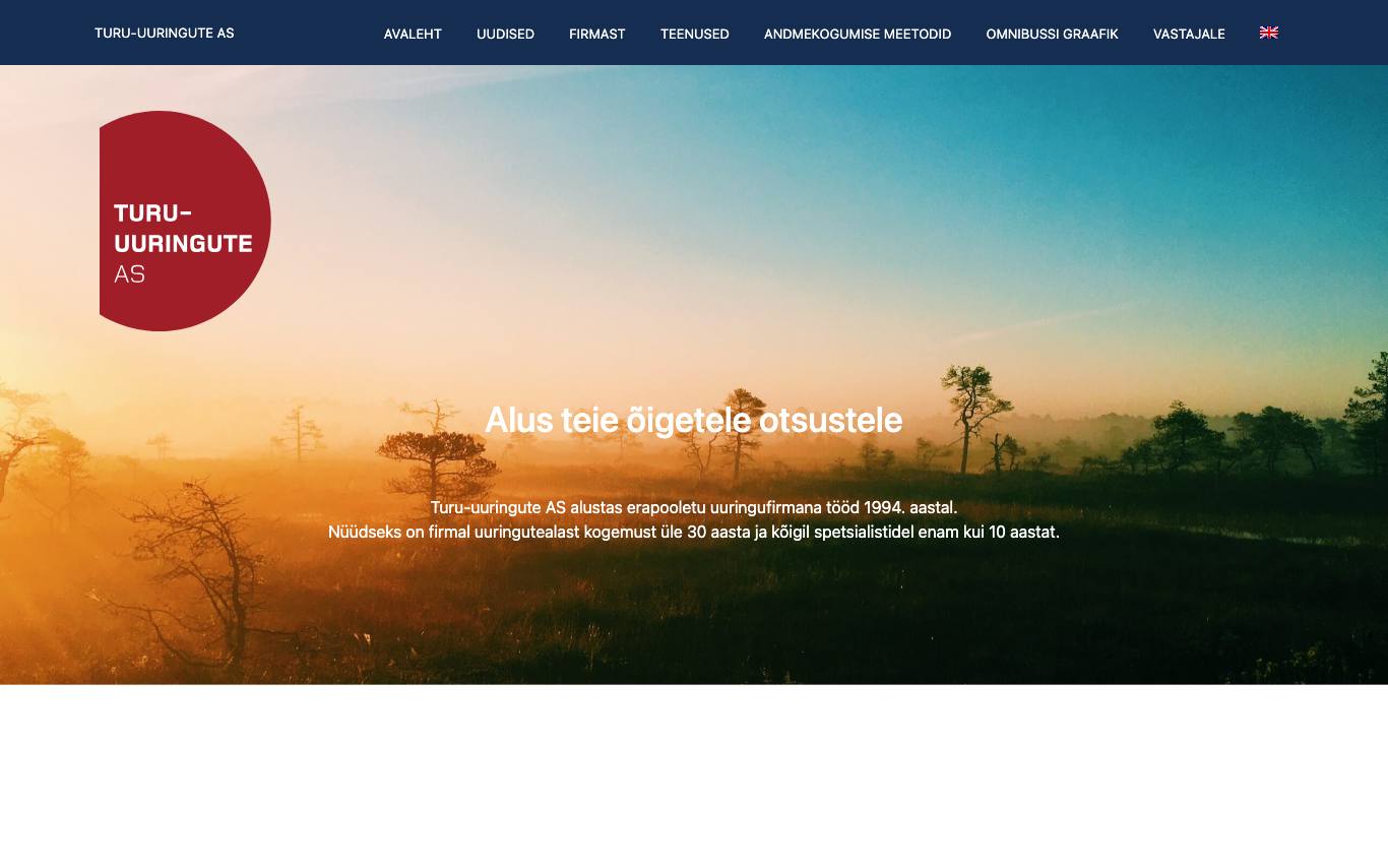 Turu-uuringute AS homepage