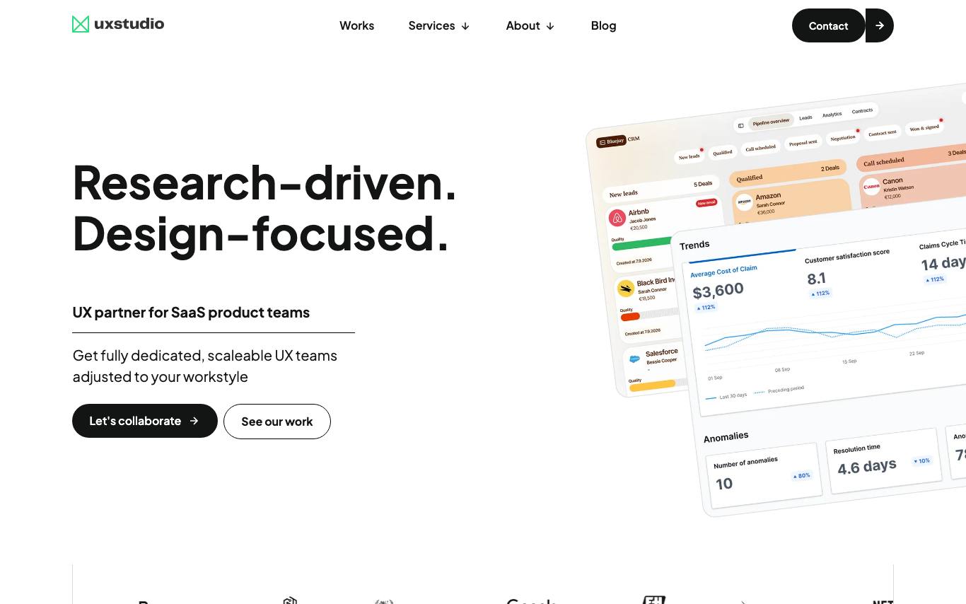 UX Studio homepage