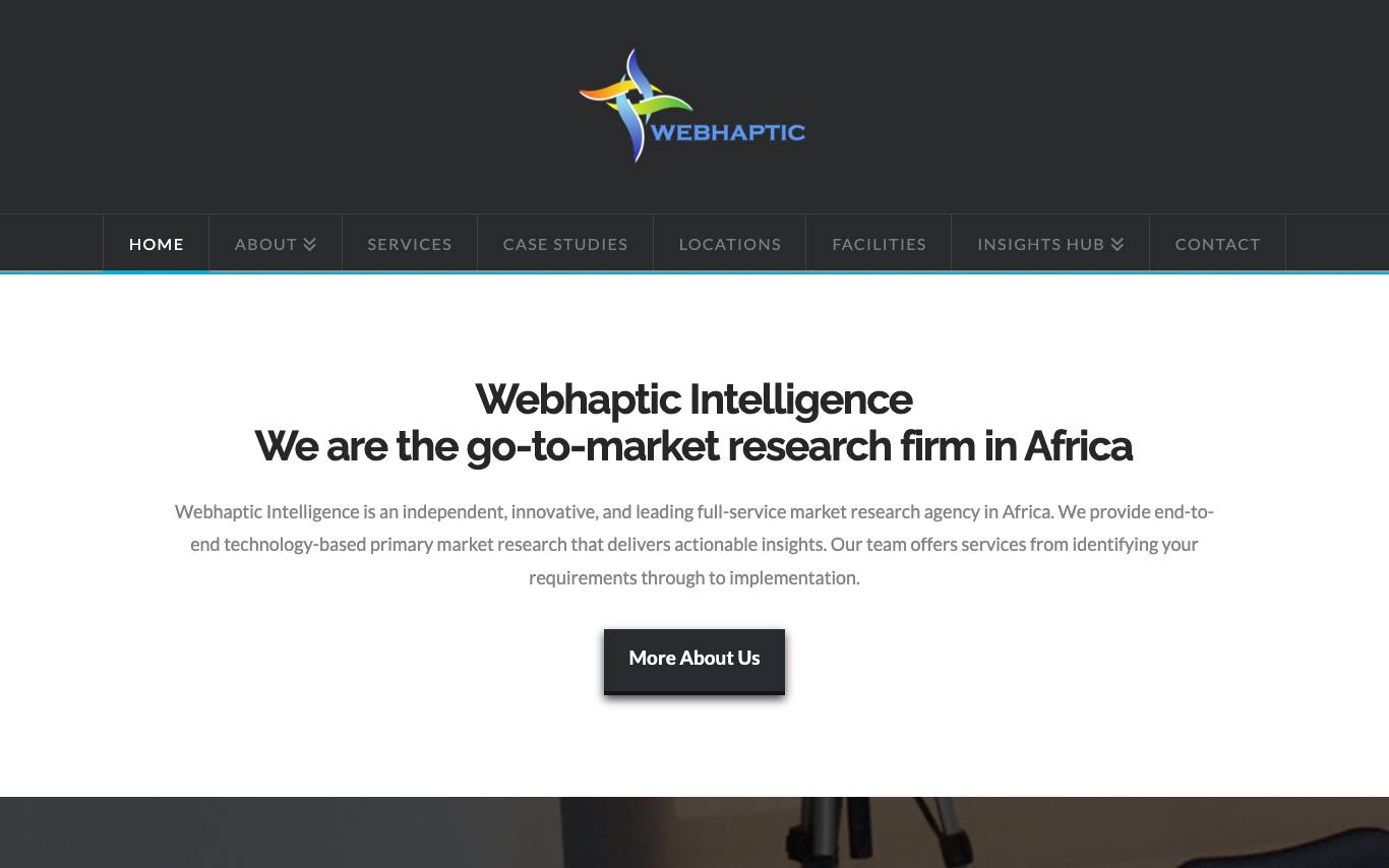 Webhaptic Intelligence homepage